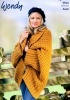 Knitting Pattern - Wendy 5914 - Cairn Aran - Shawl Collar Wrap